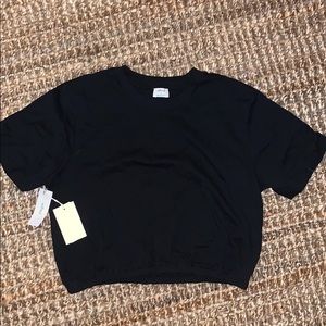 NWT ARITZIA WILFRED CROPPED BLACK TEE